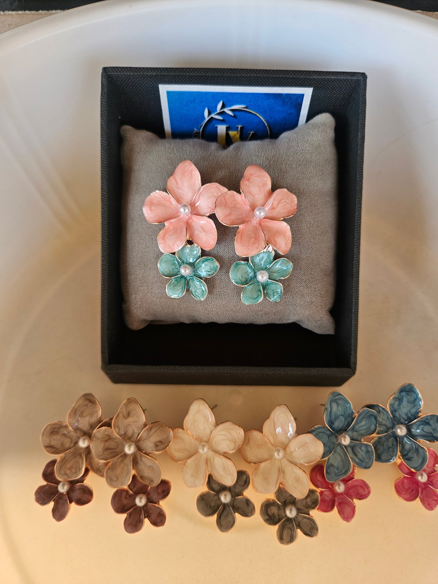 Meena flower earrings