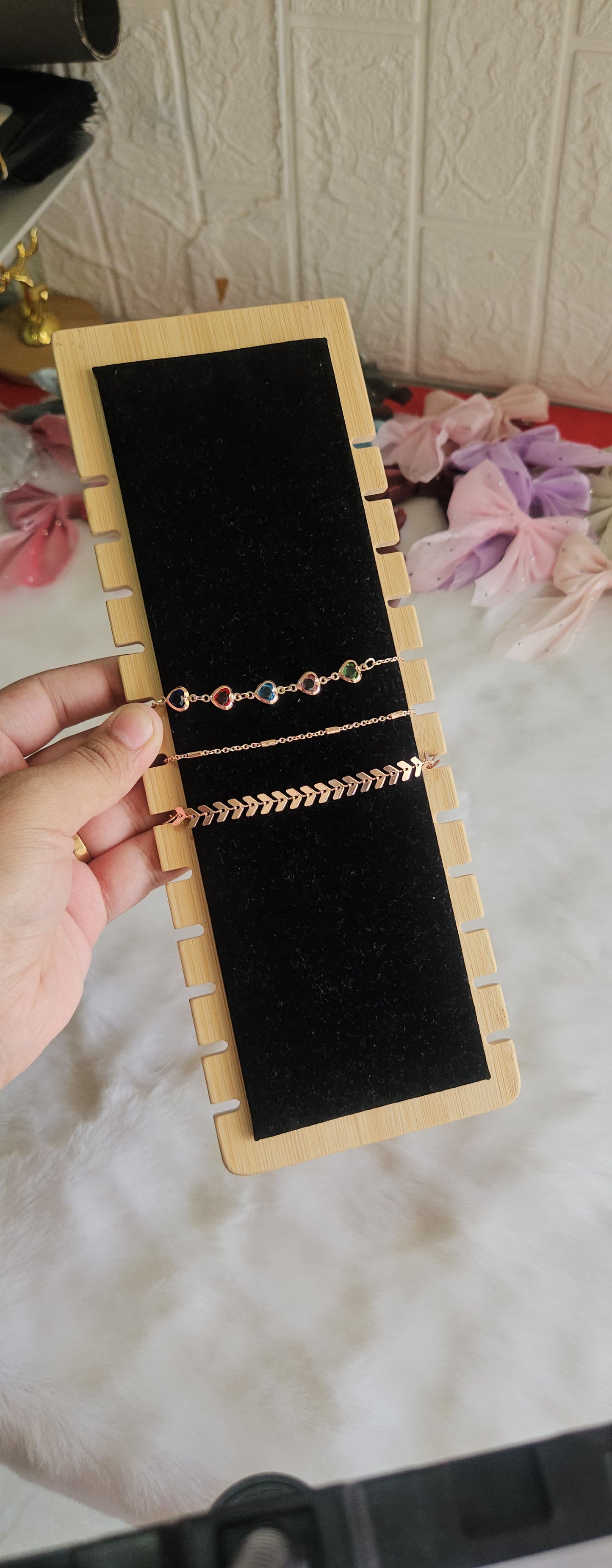 Triple chain multi bracelet