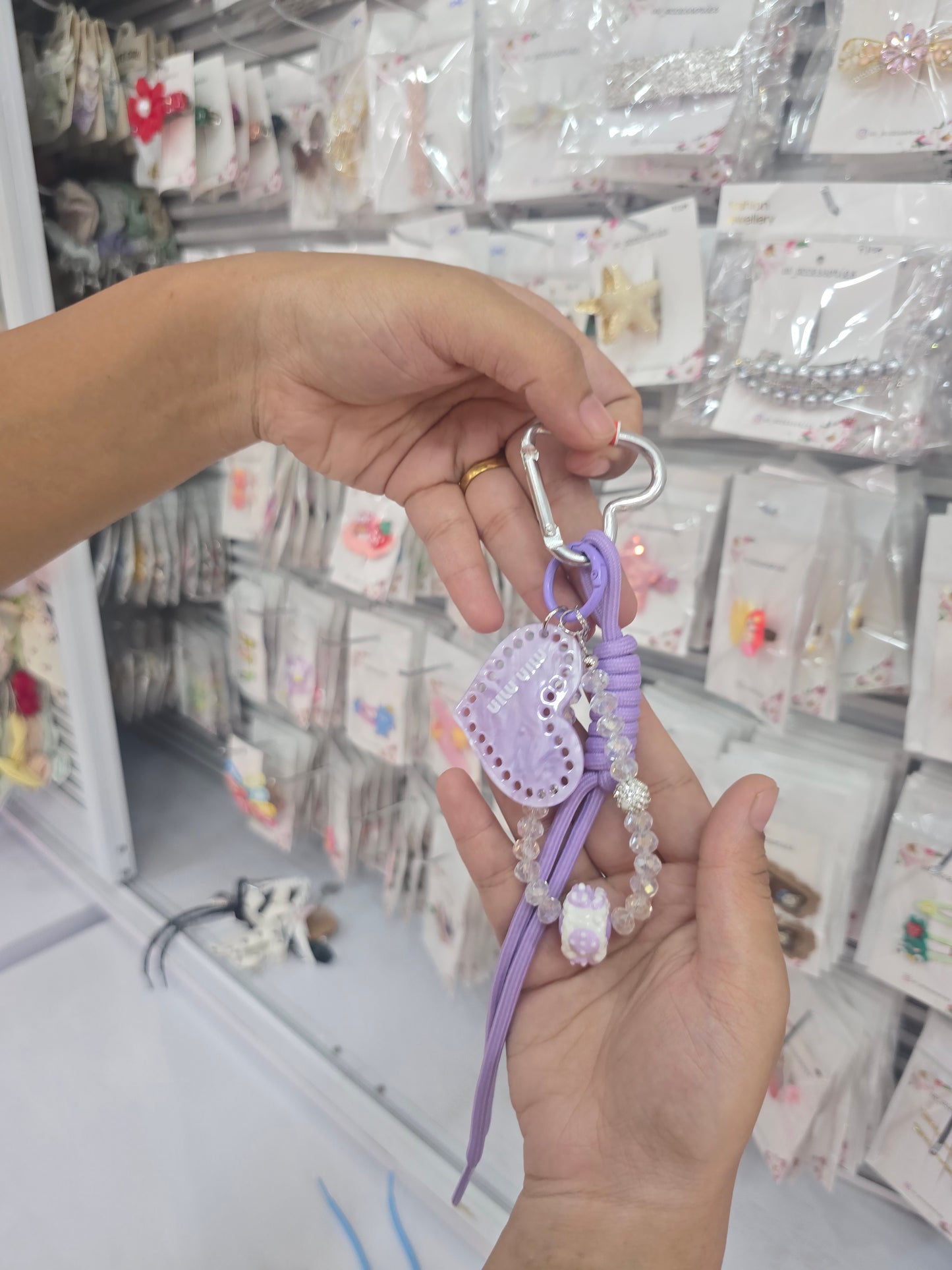 Heart beads bagcharm