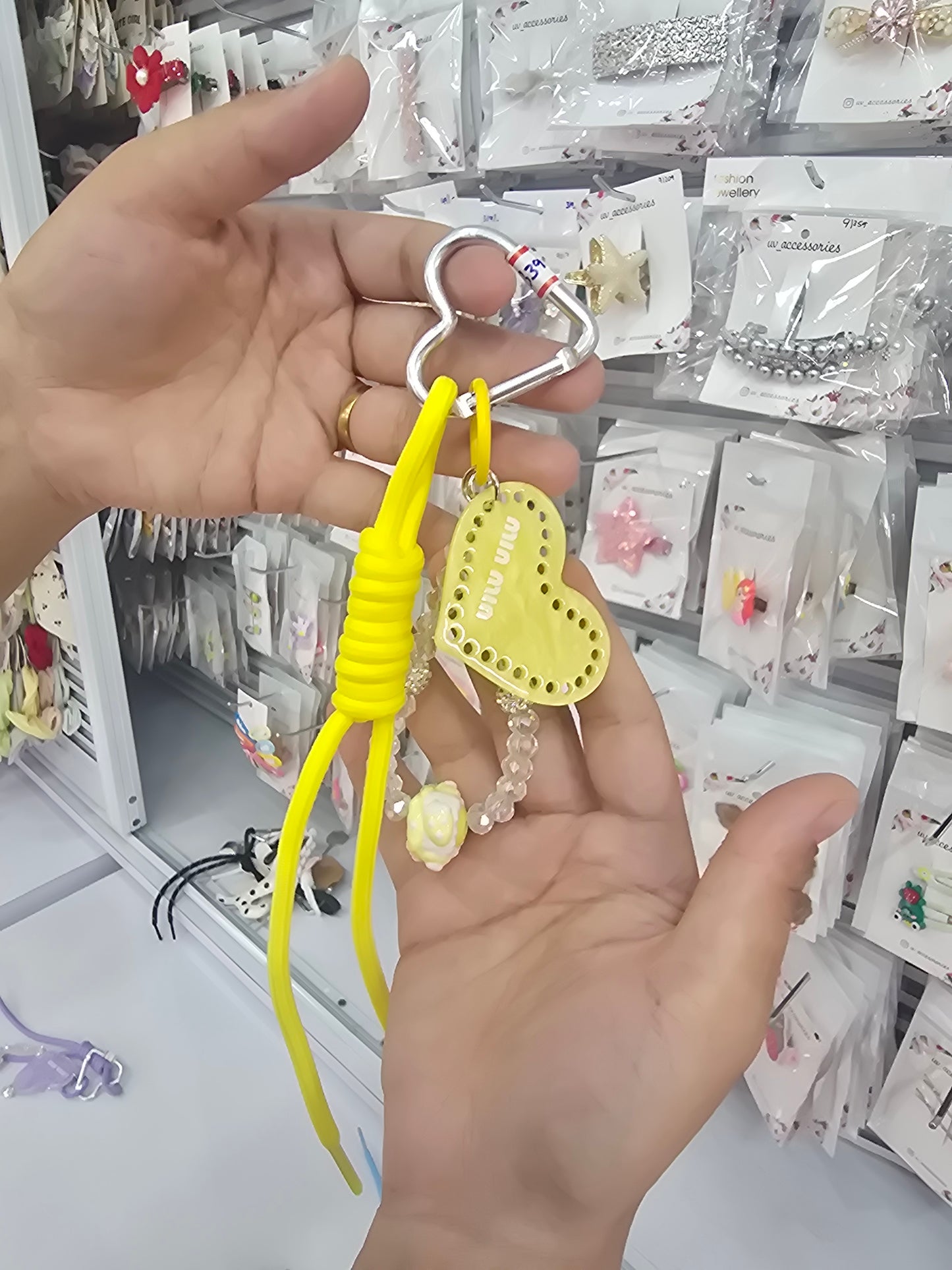 Heart beads bagcharm