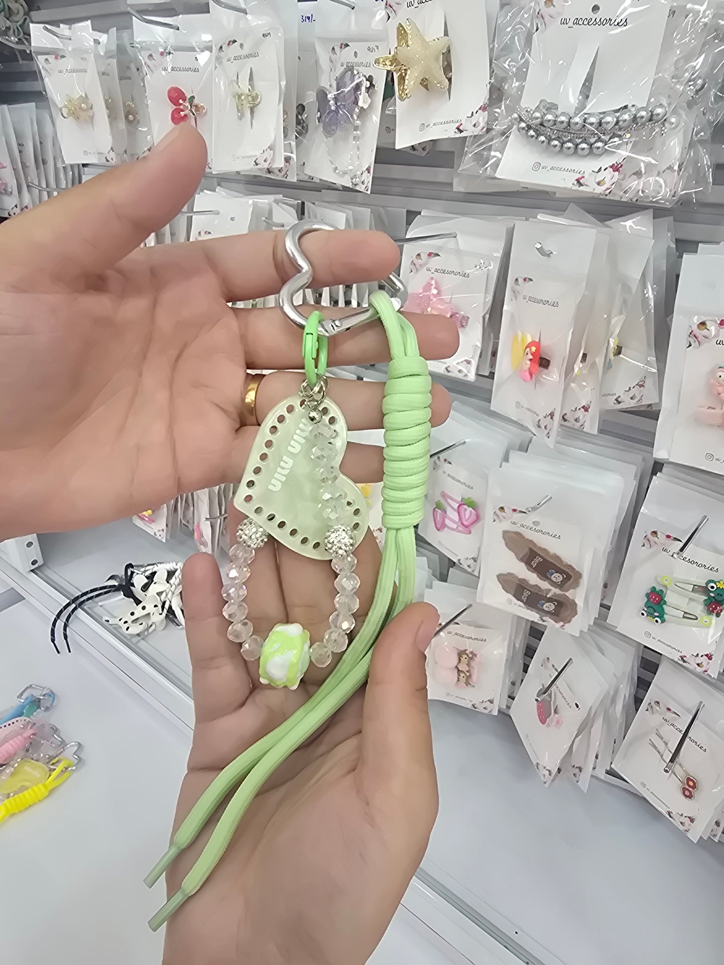 Heart beads bagcharm