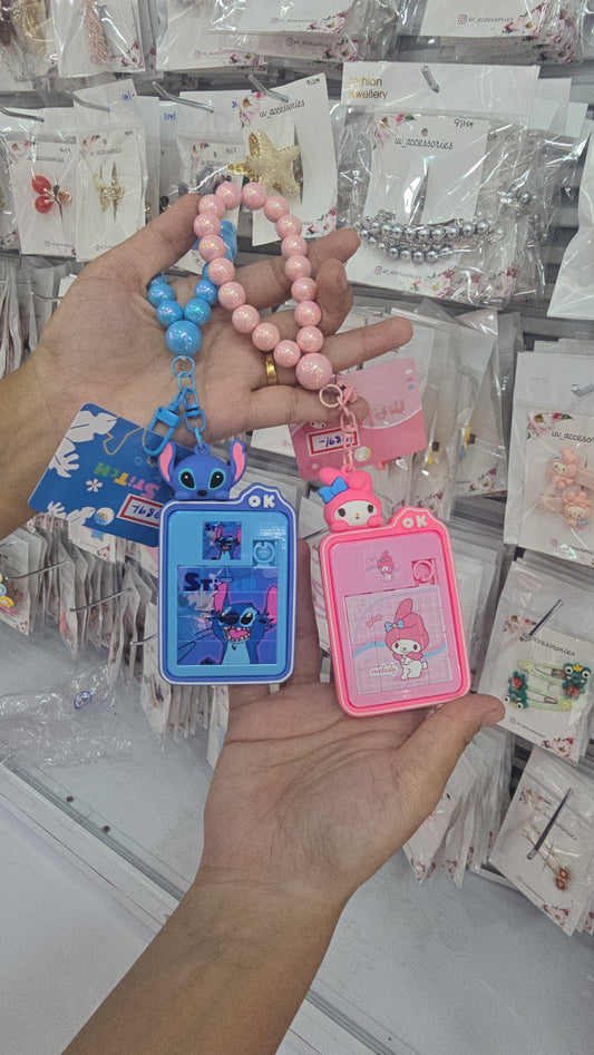 Puzzle beads keychain
