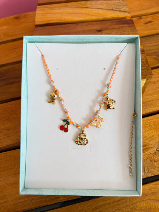 Charm thread chain heart