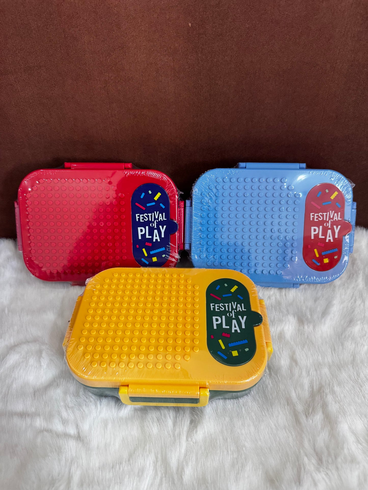 Lego double grid stainless steel lunch box