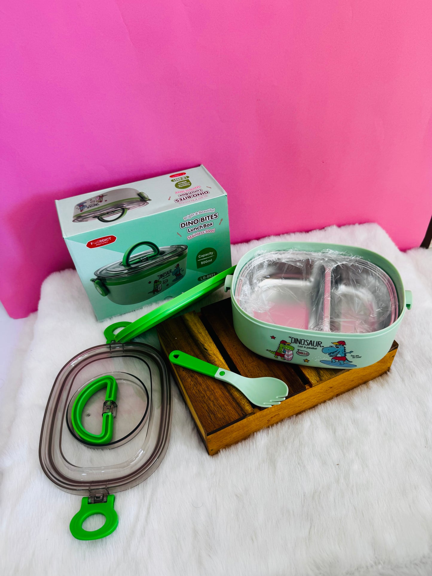 Dino stainless steel lunch box