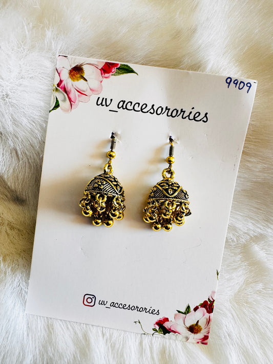 Gold jhumka hangings
