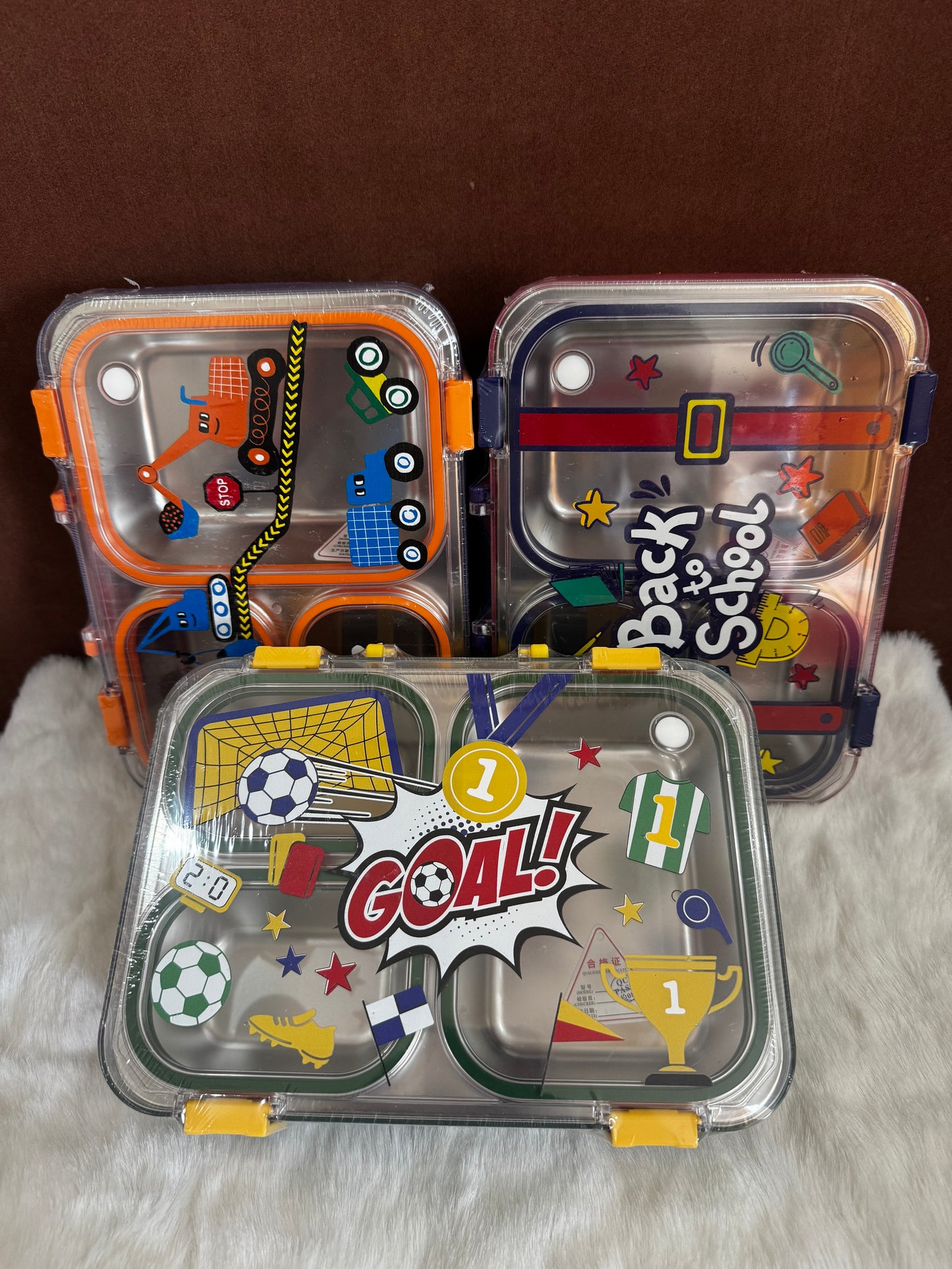 Goal 3 grid stainless steel lunch box