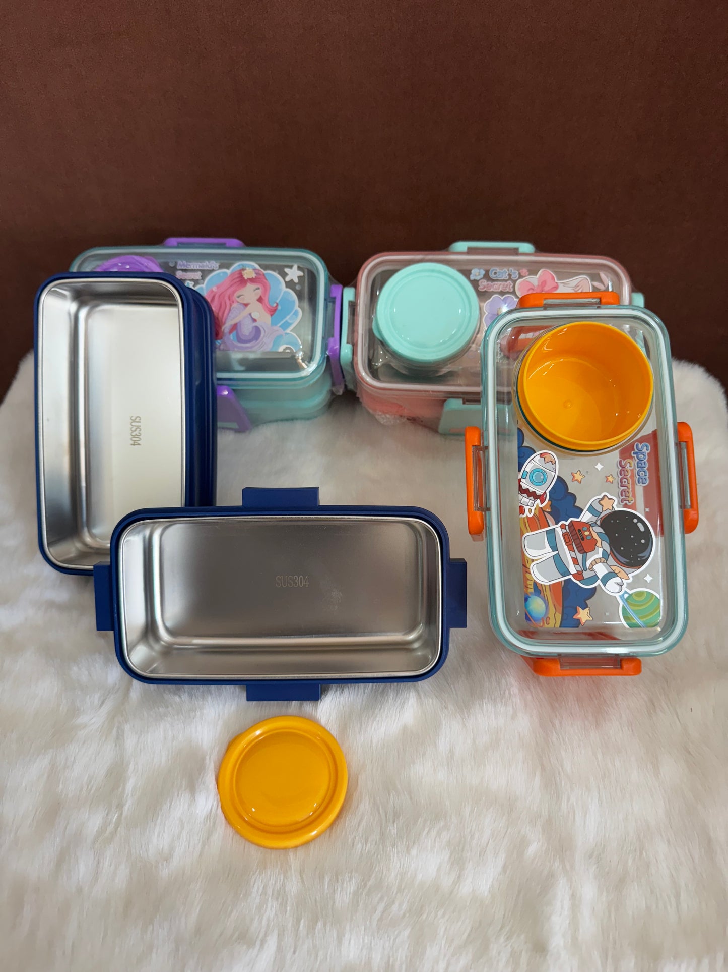 Double layer stainless steel lunchbox