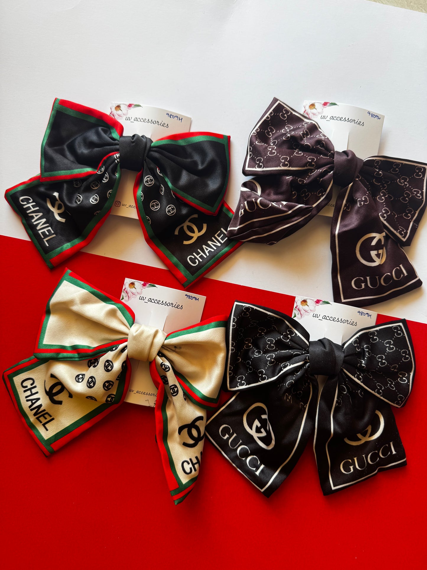 Cloth jumbo bow clips