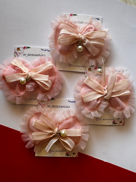 Pink jumbo bow clips