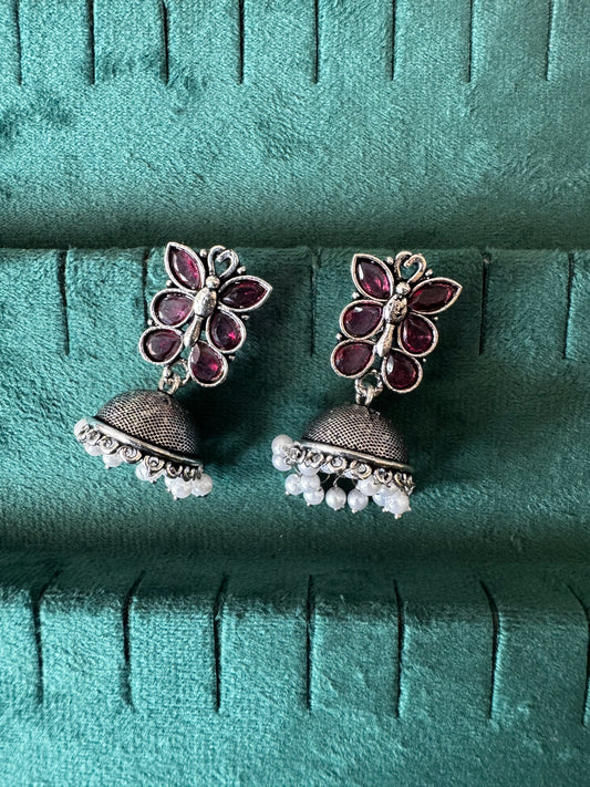 Kundan butterfly jhumka