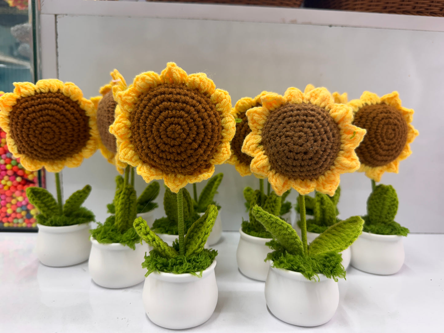 Sunflower crochet plant