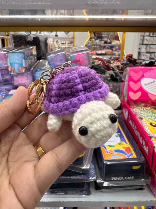 Tortoise crochet keychain