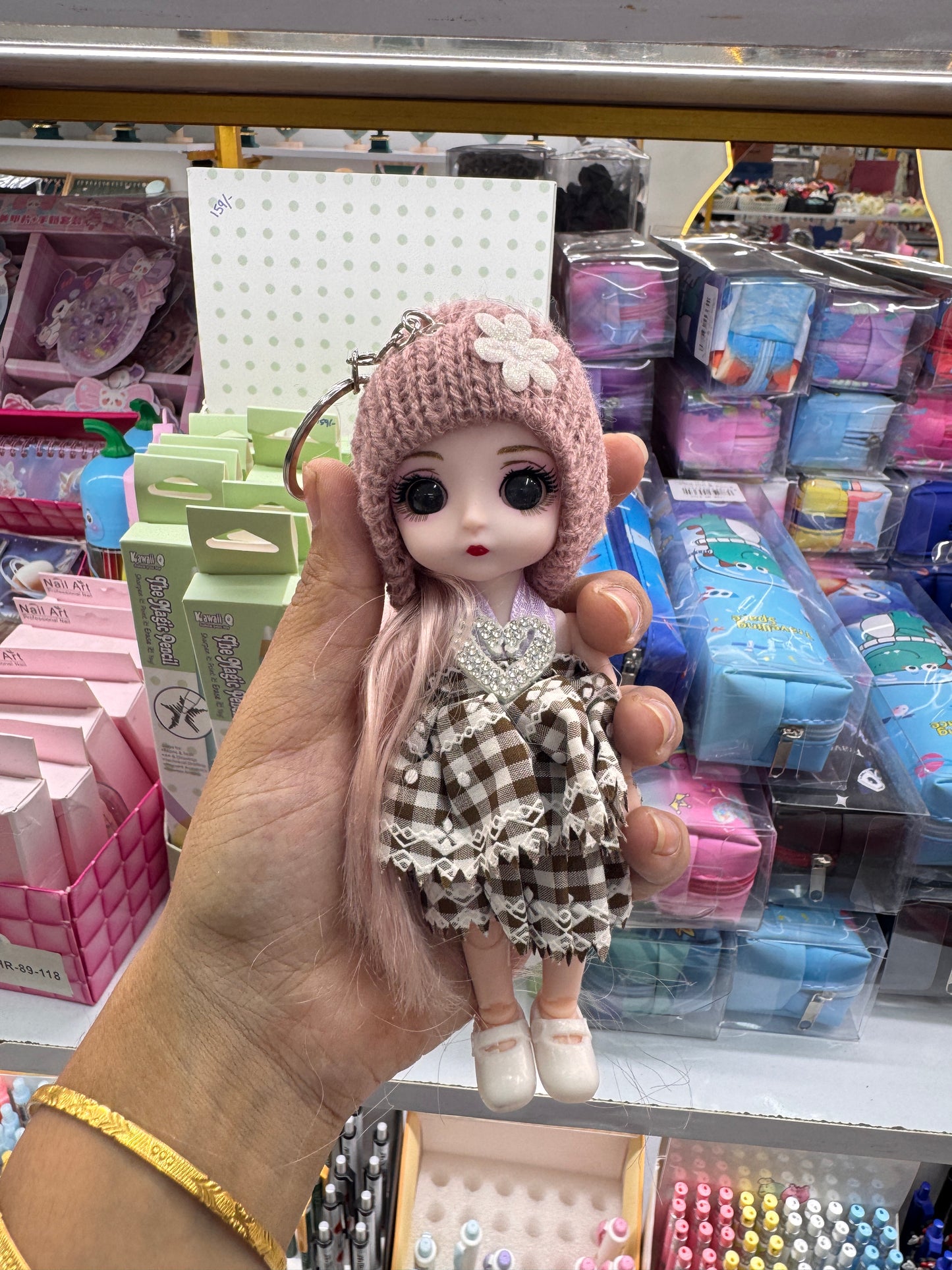 Movable doll keychains