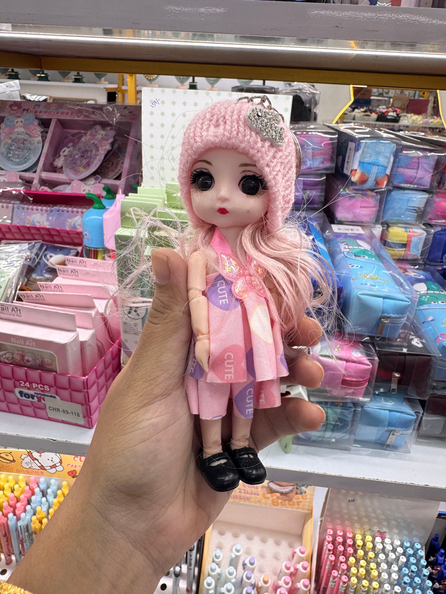 Movable doll keychains