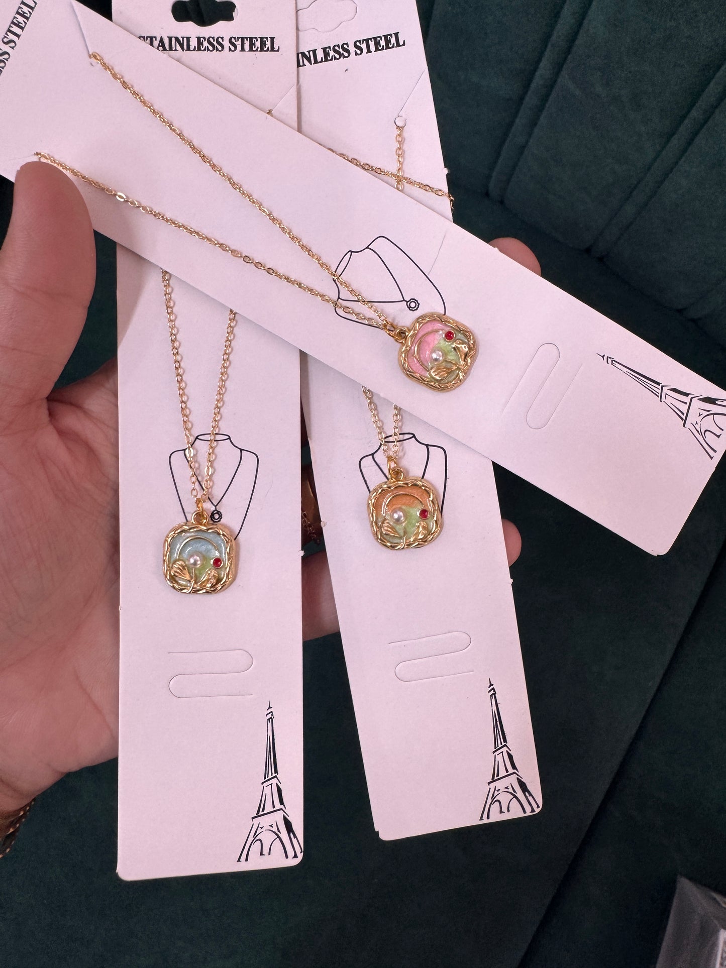 Enamel charm chains