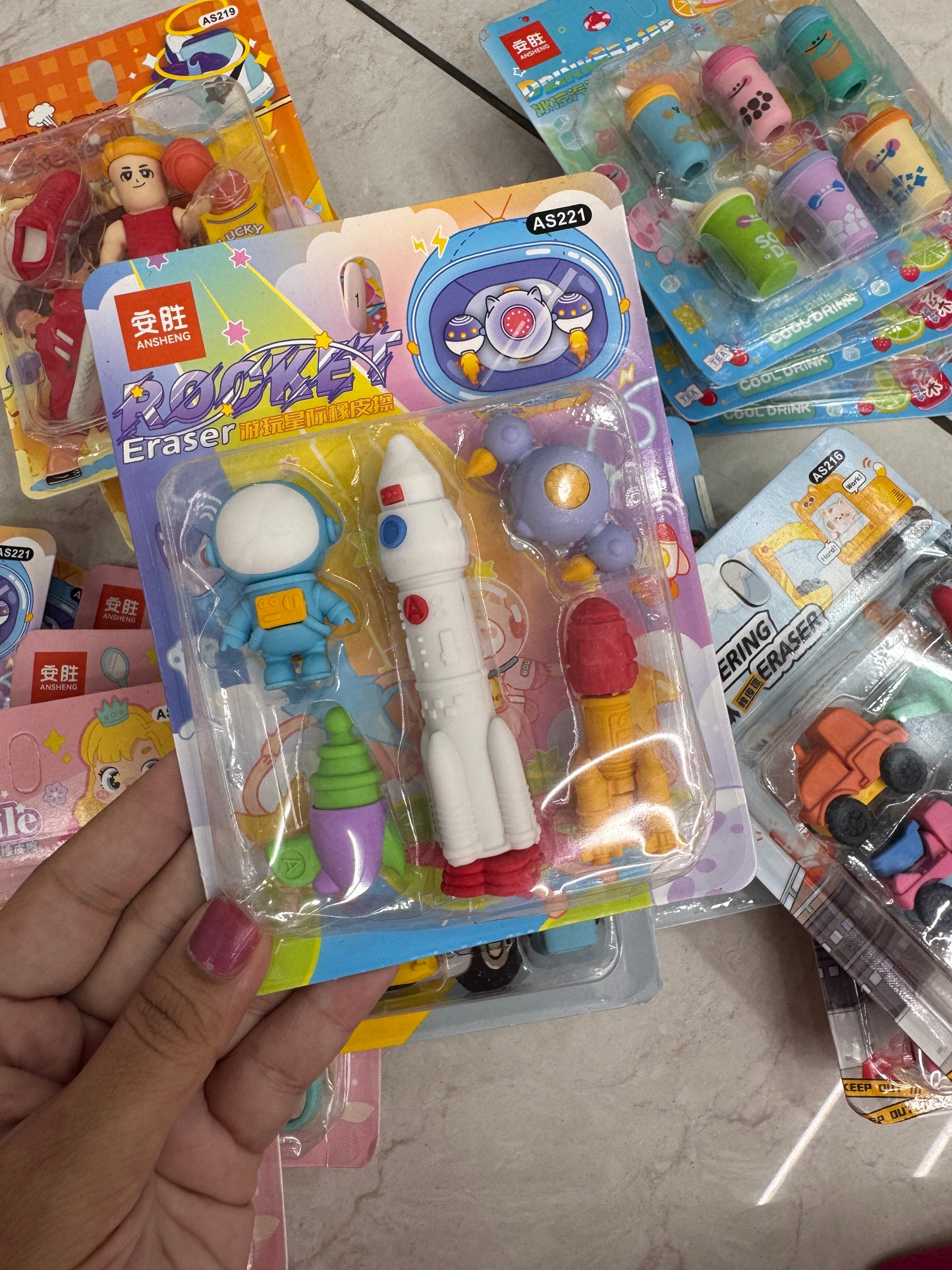 Themed eraser sets