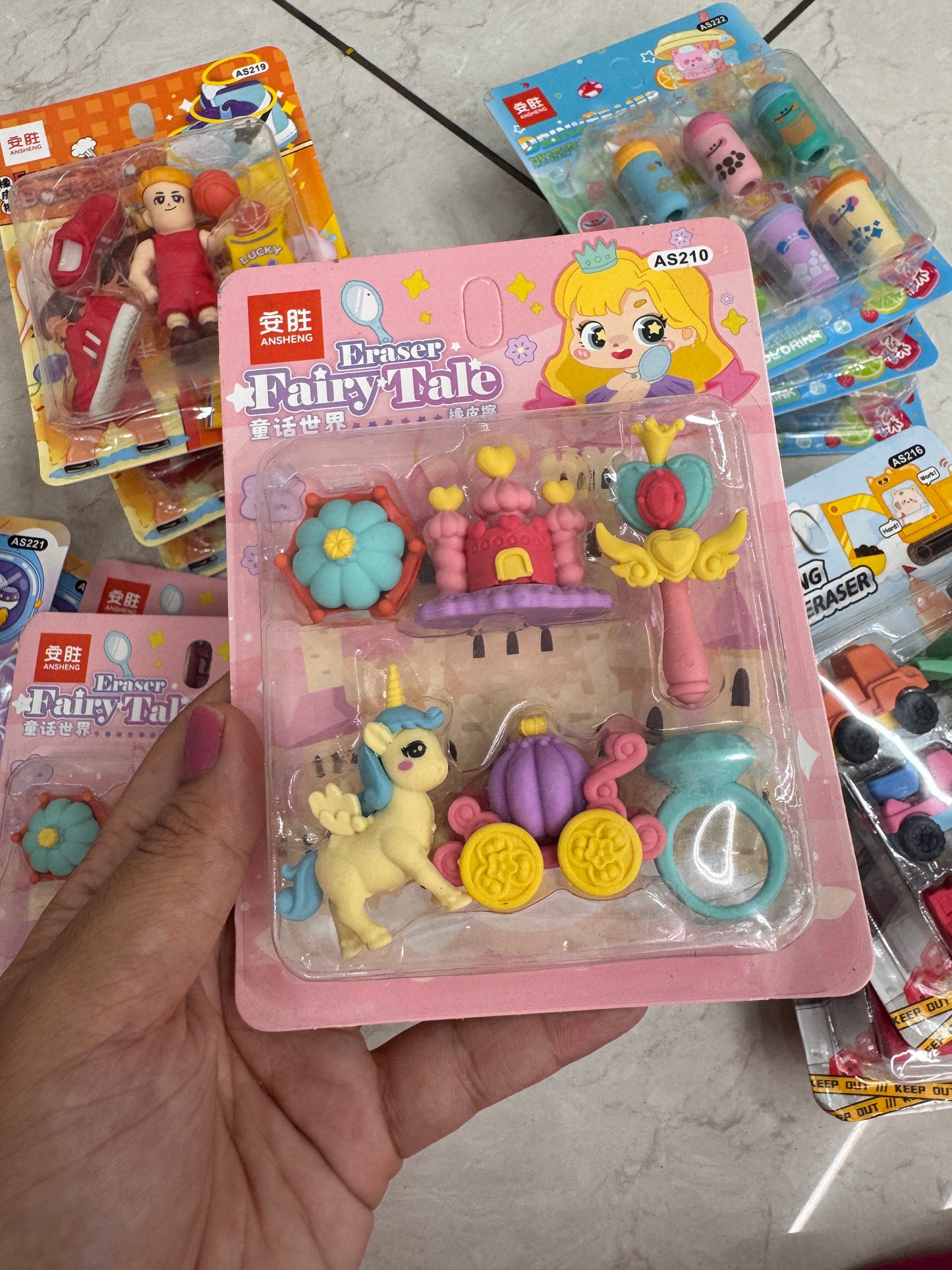 Themed eraser sets