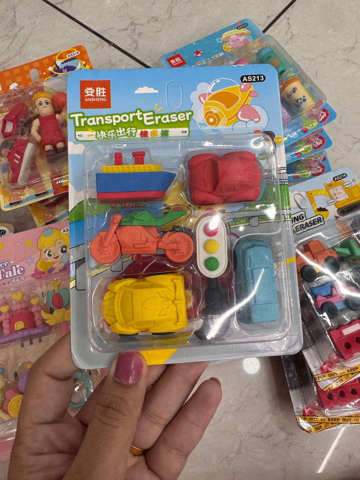 Themed eraser sets