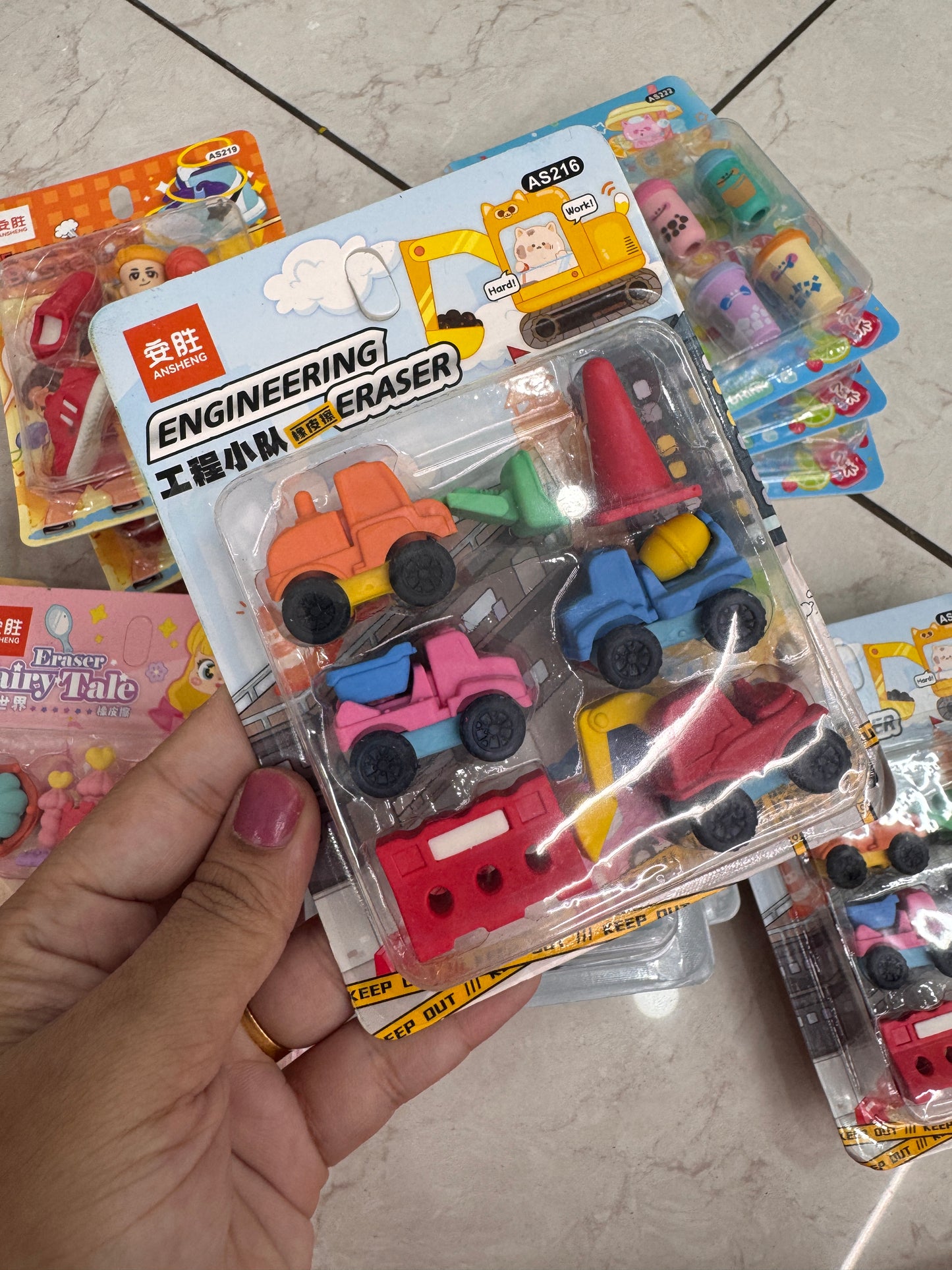Themed eraser sets