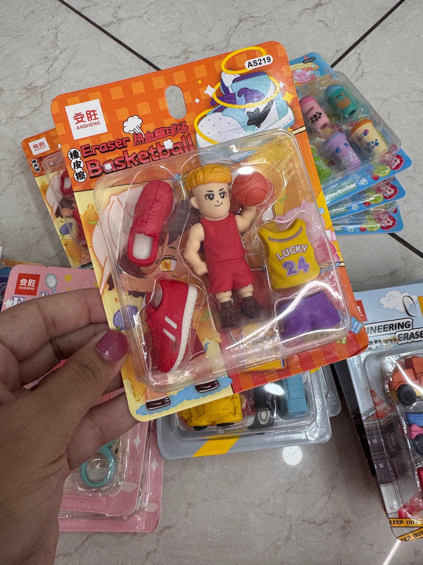 Themed eraser sets