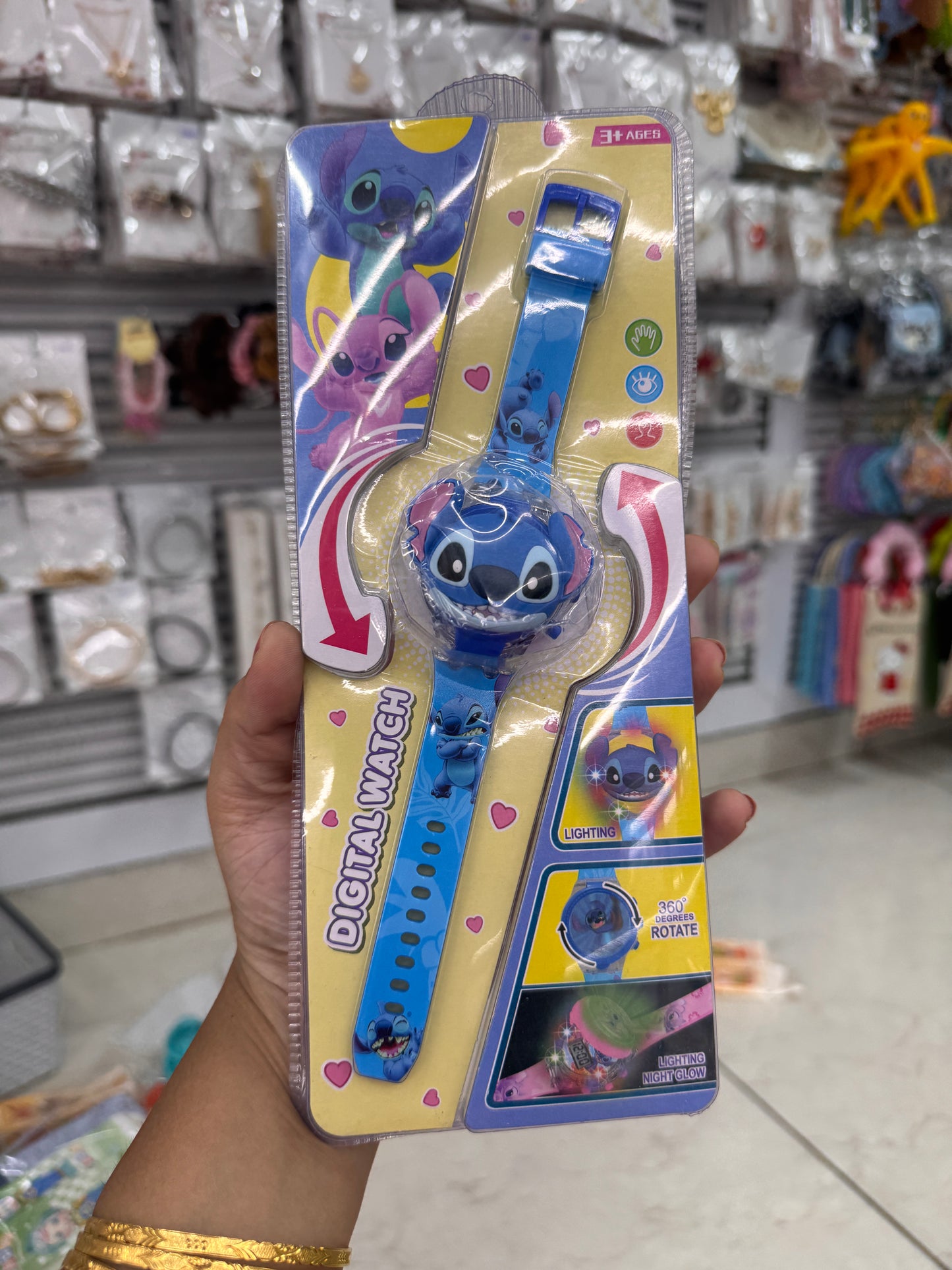 Lighting rotating watches