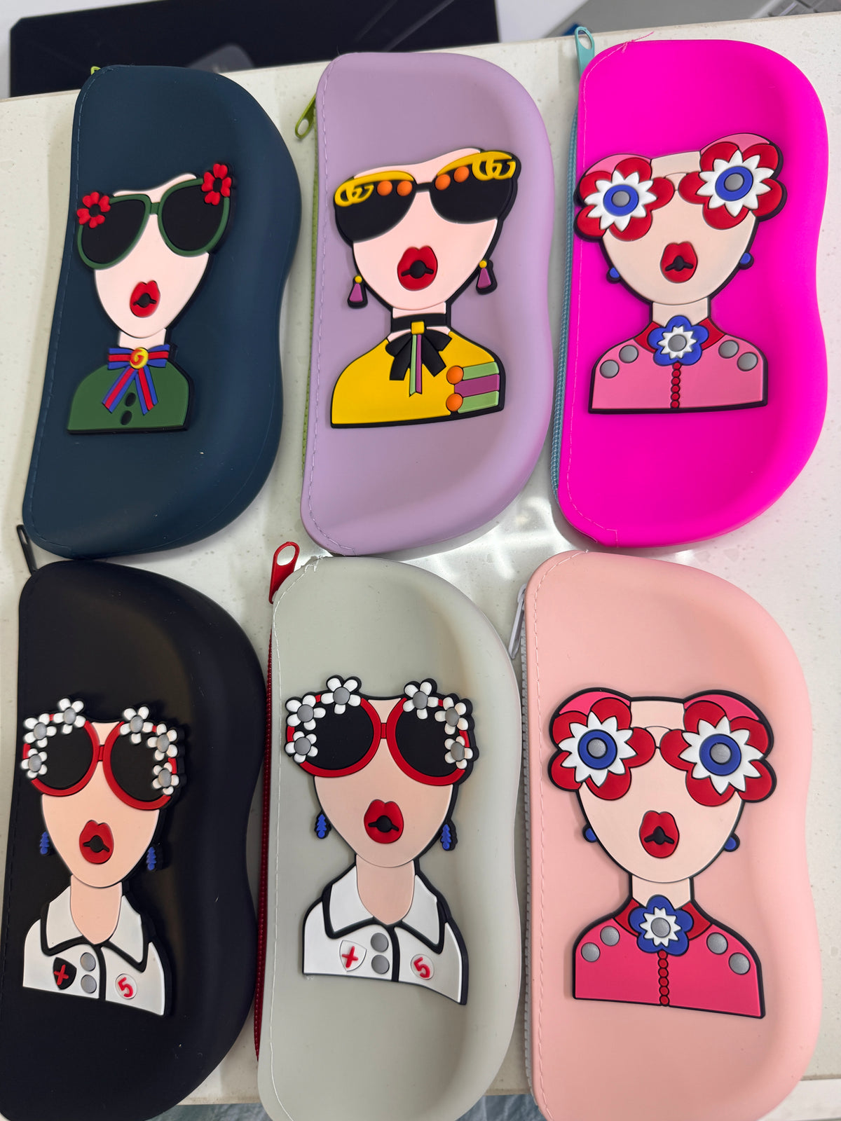 Cartoon silicone sunglasses pouches