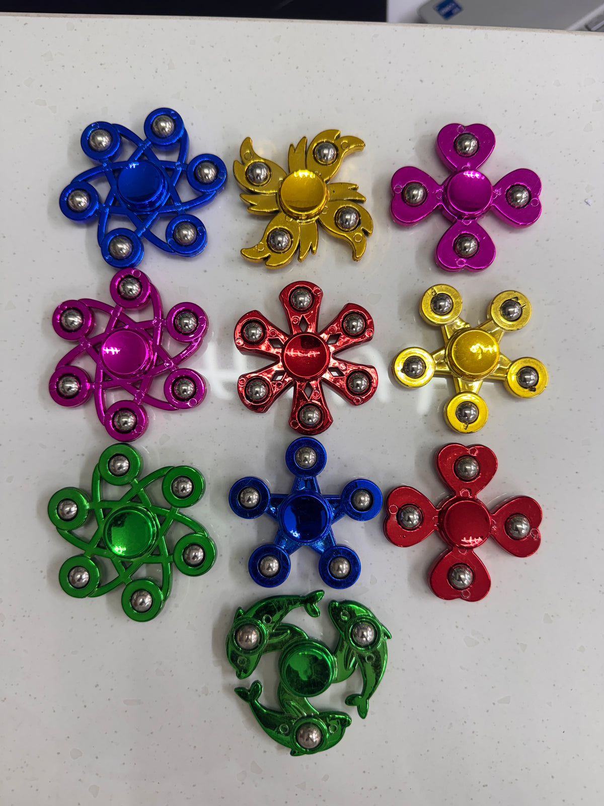 Metallic fidget spinners small