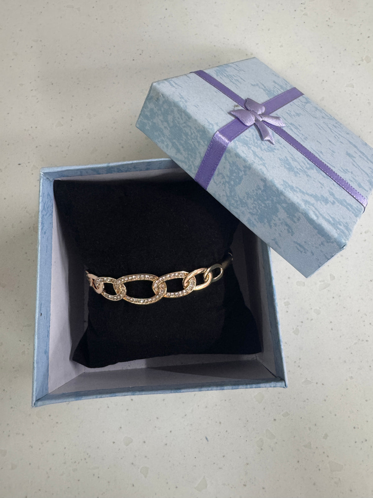 Crystal-embellished Oval link Kada