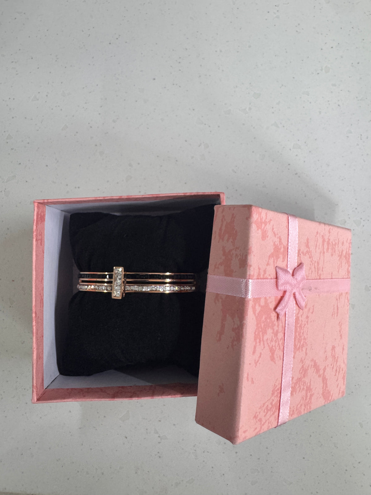 Rose gold anti tarnish triple line kada