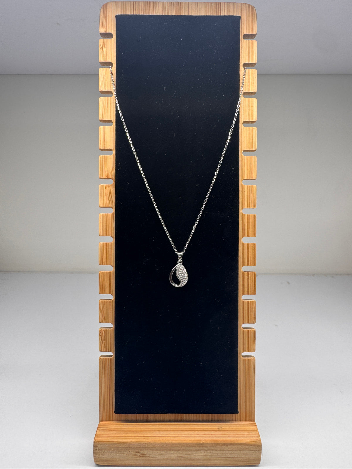 Rainbow silver pendant necklace