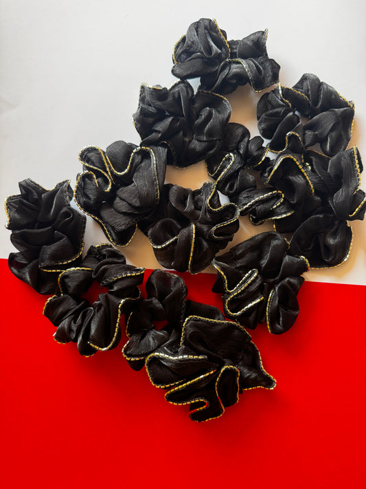 Black golden scrunchies