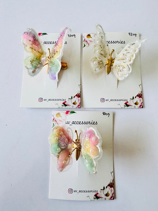 Embroidery butterfly clips