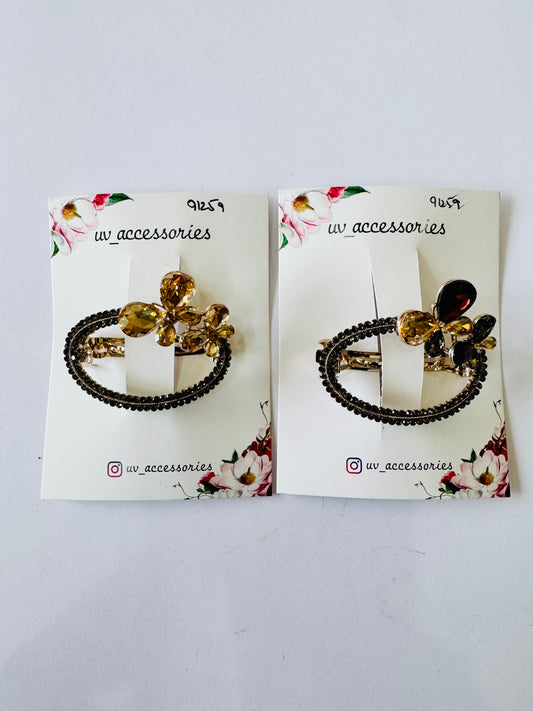 Butterfly round barrette clips