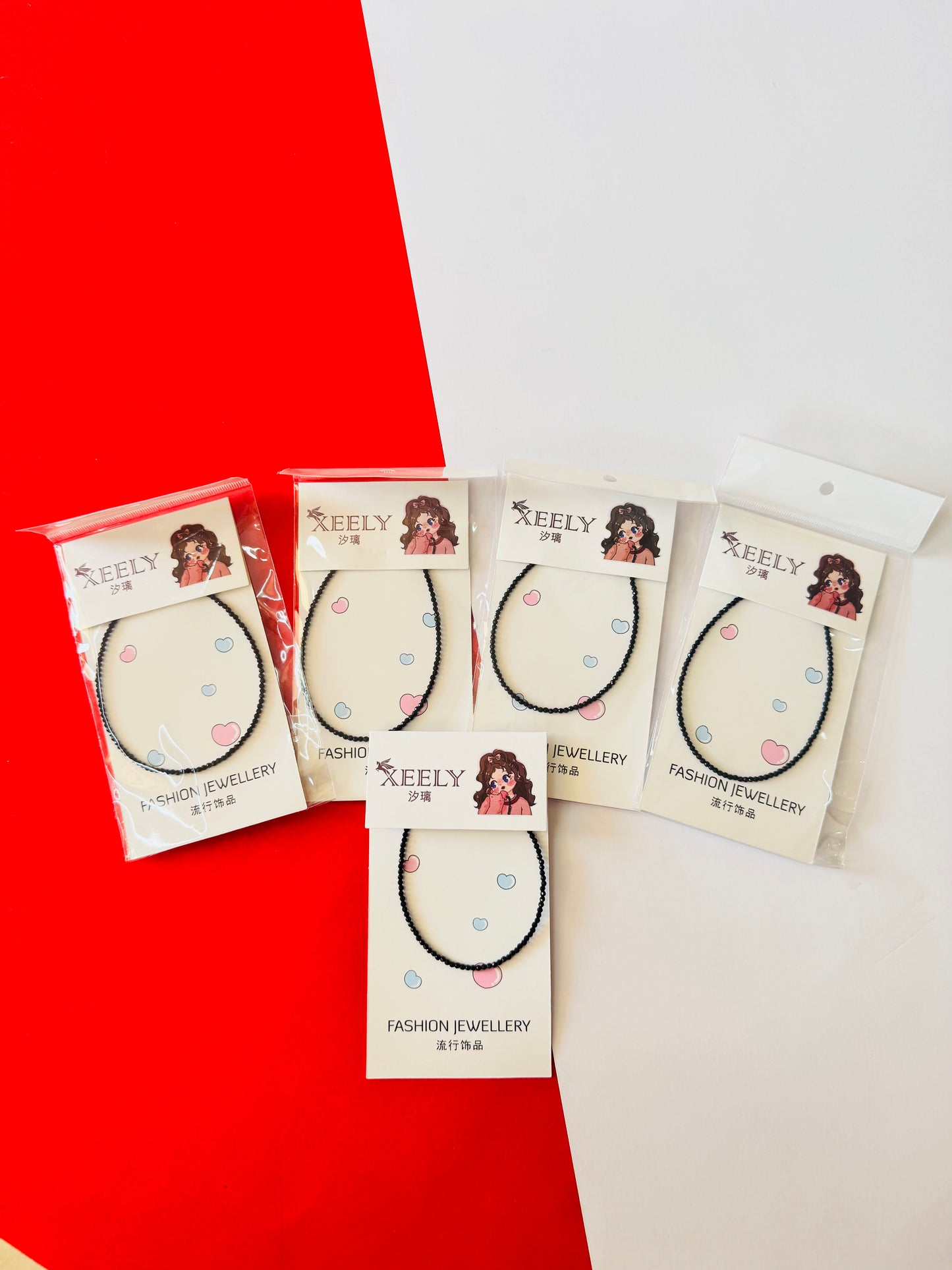 Black beads anklets plain