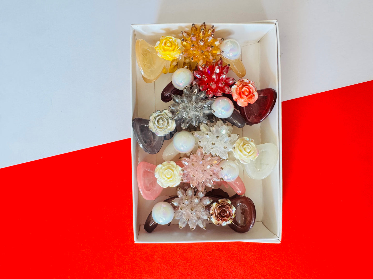 Beads open partywear banana clips