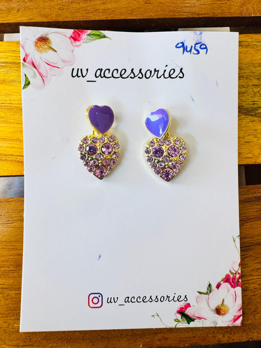 Stone heart earrings