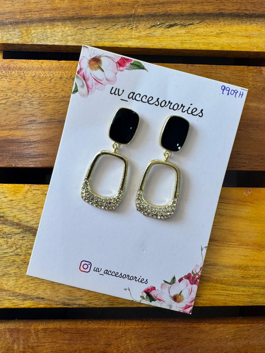 Black stone earrings