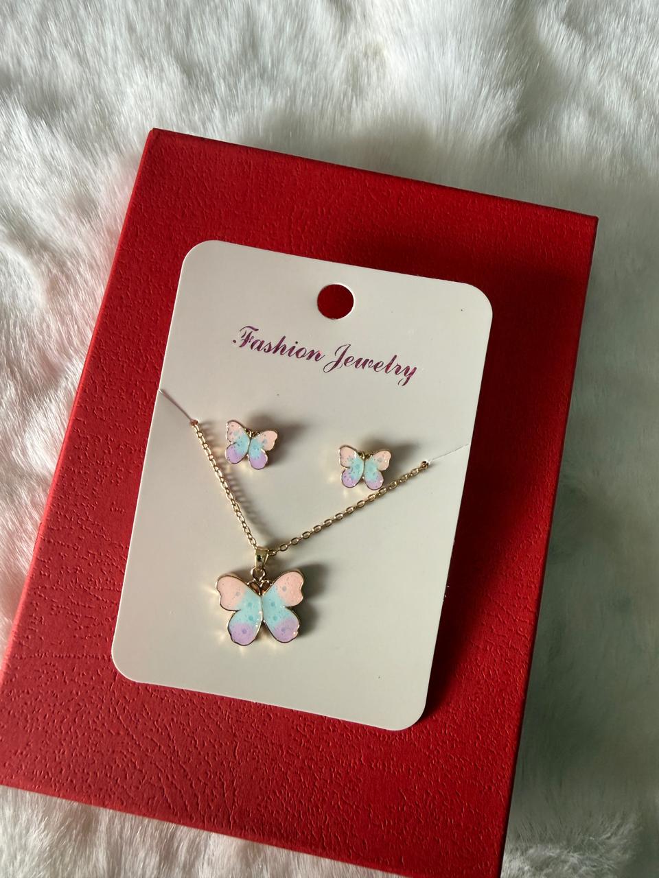 Butterfly jewellery set