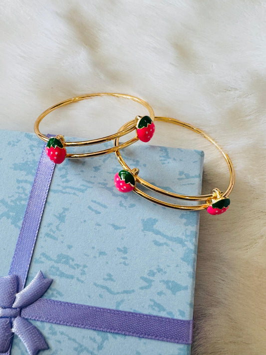 Pink strawberry kids kada set