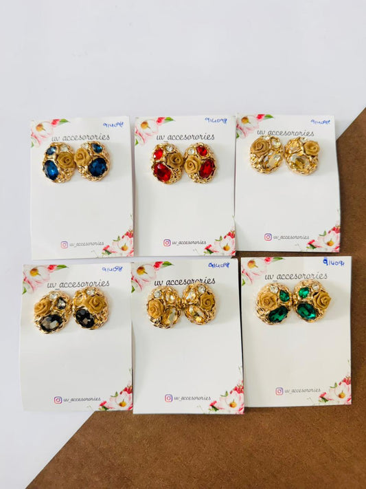 Flower stone studs