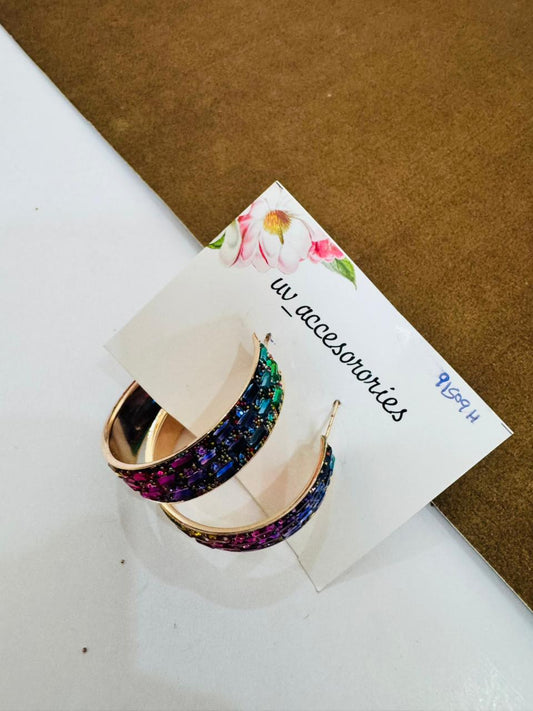 Glitter hoops large multi