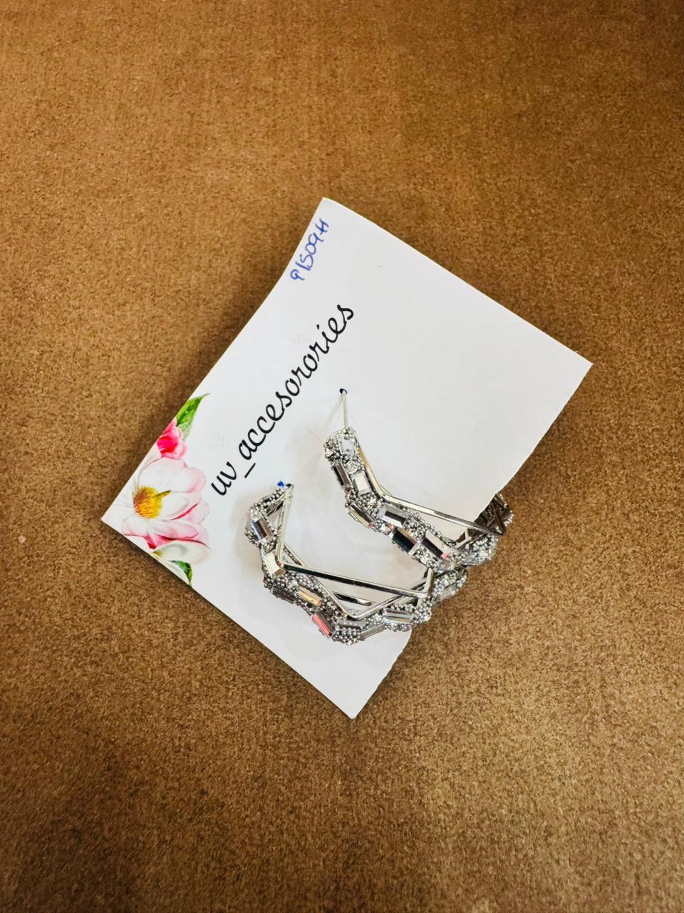 Glitter hoops silver