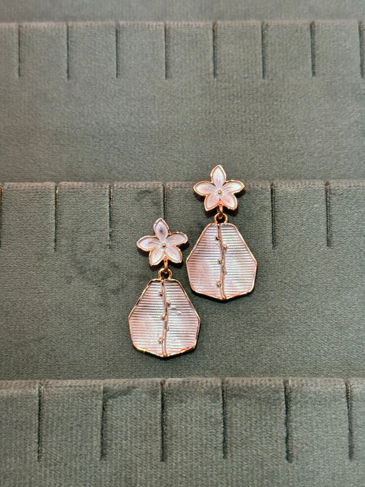 White flower earrings