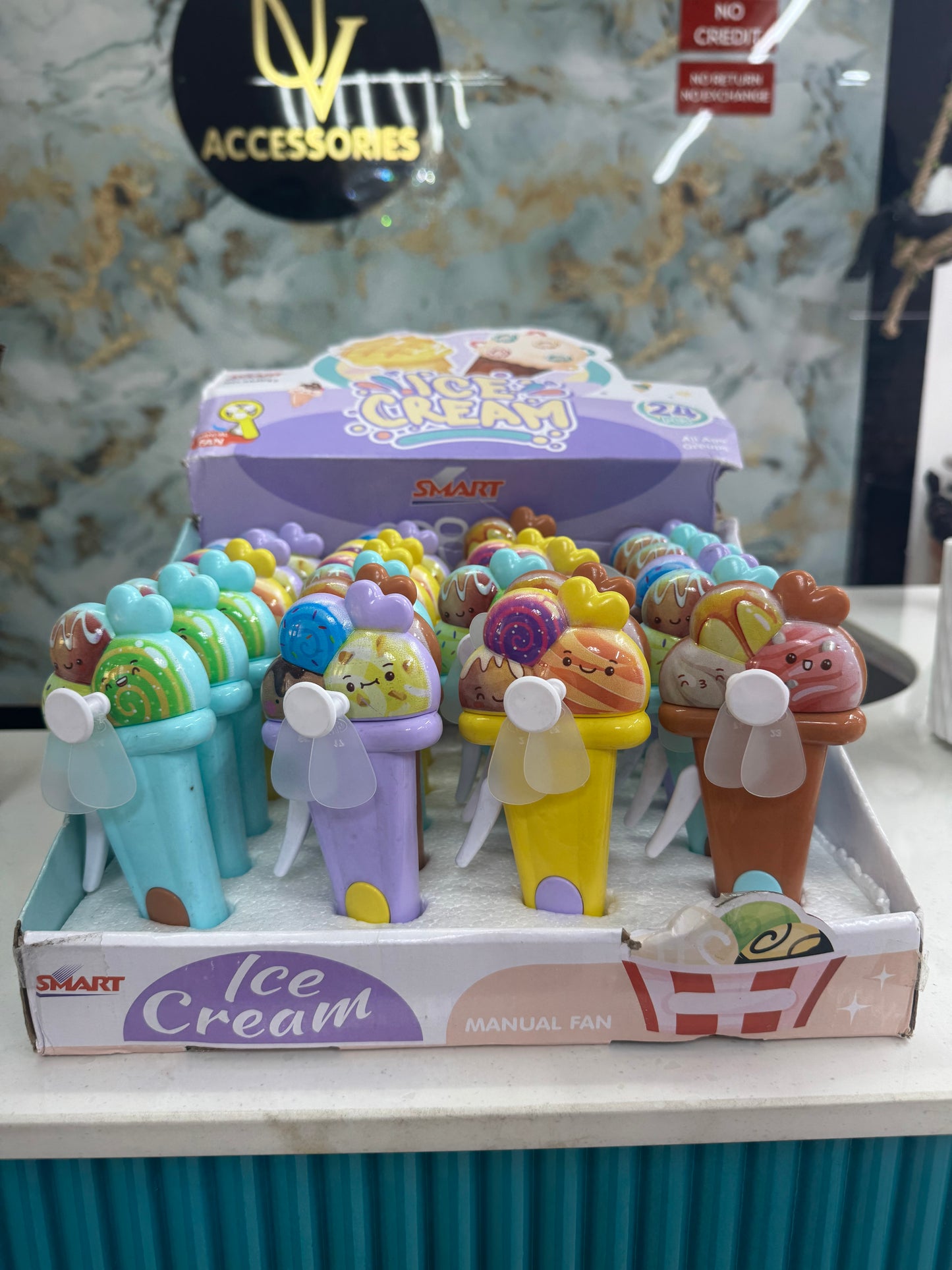 Ice cream hand fans