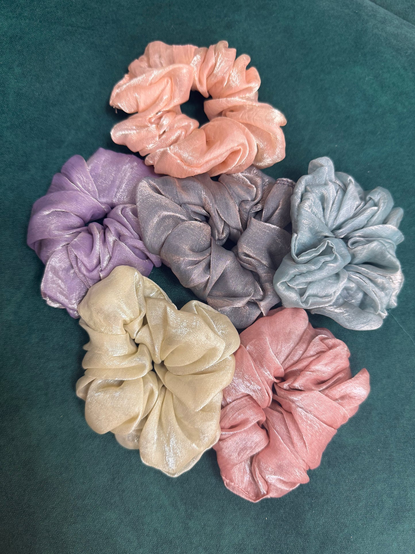 Organza shiny scrunchies