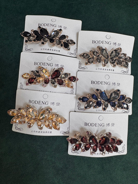 Butterfly barrette clips
