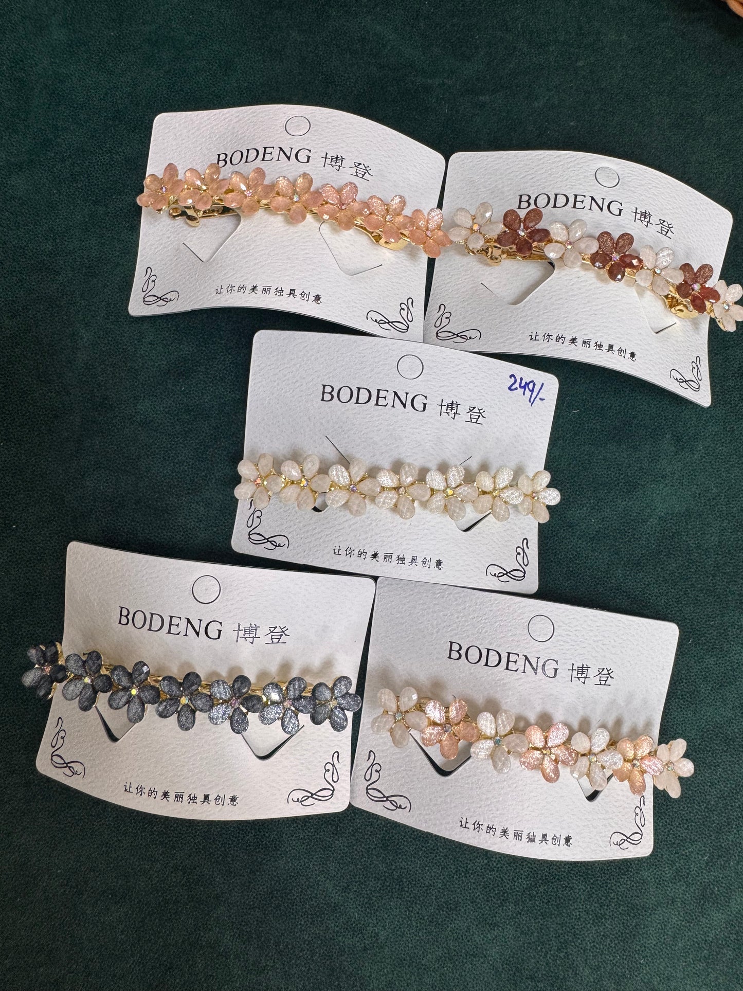 Flower barrette clips