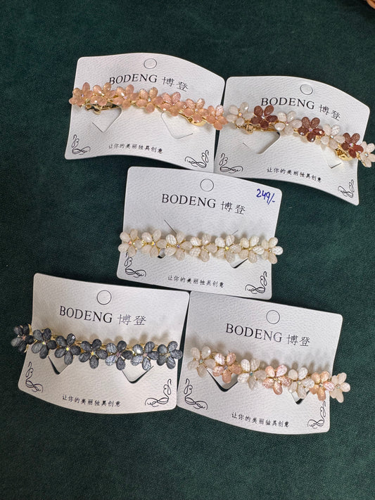 Flower barrette clips