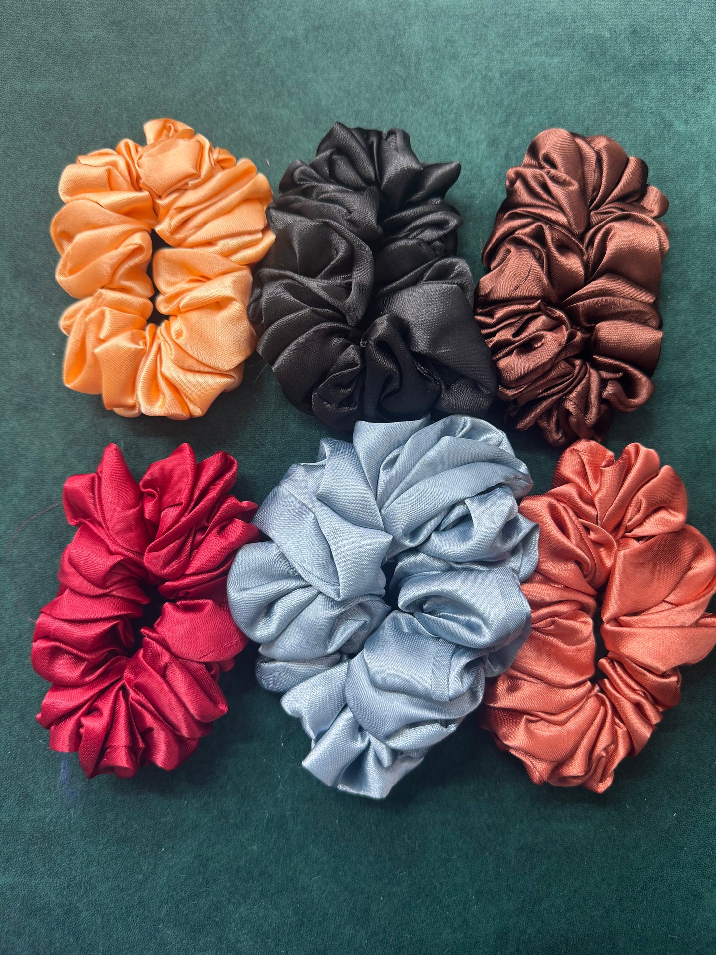 Satin scrunchies big set of 6